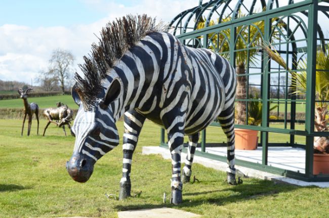 Hand Painted "Kalahari Cape" Zebra Garden Sculpture