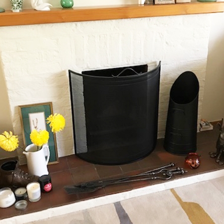 Arched Modern Single Panel Fire Screen
