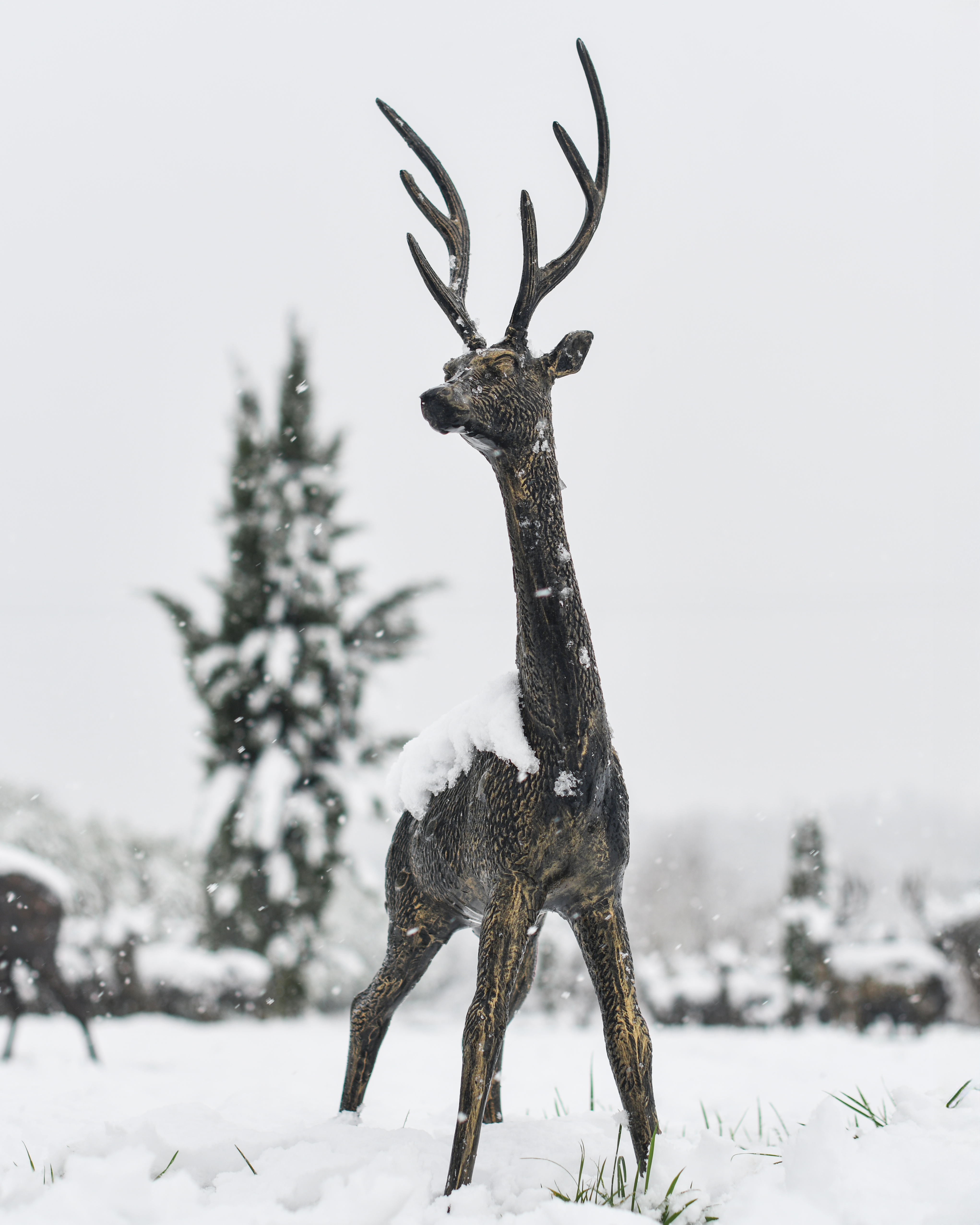 Deer Sculpture in the snow