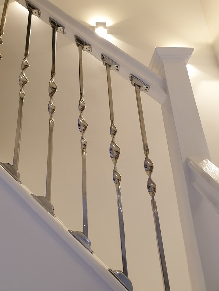 Double Bold Twist Stair Spindles In Chrome