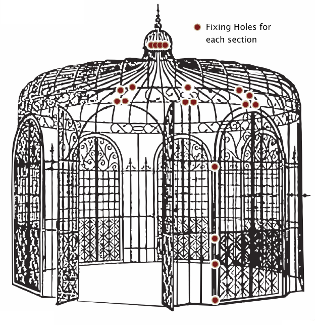 Lady Balledonna Cristiana Gazebo Fixing Hole Diagram