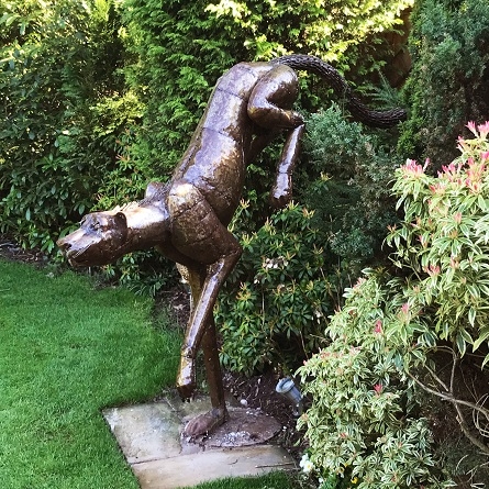 Leaping Cheetah Garden Statue