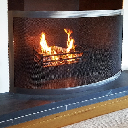 Silver Curved Fire Guard