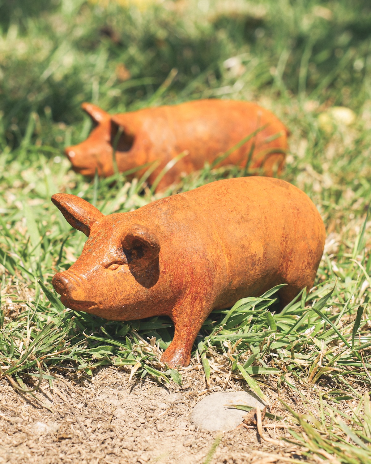 Extra Small Cast Iron Pig Sculpture