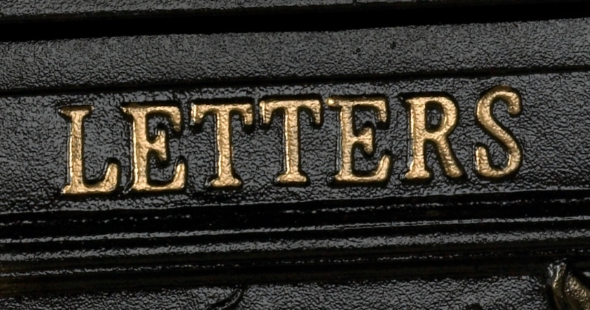 Close up of gold letters