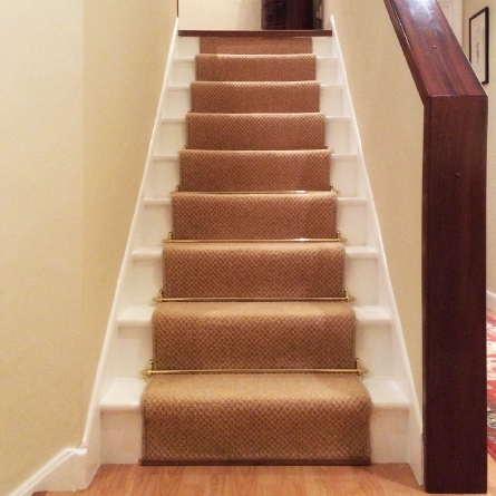 Polished brass stair rods