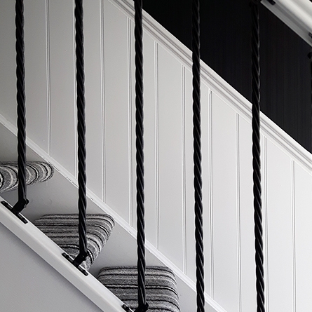Black stair spindles